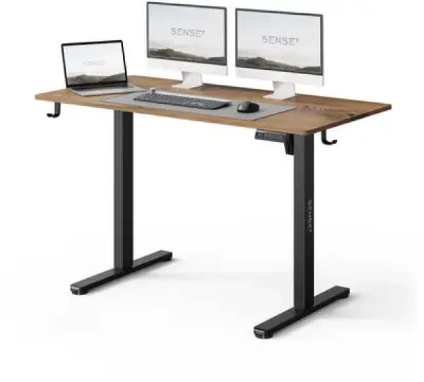 Rozbaleno - SENSE7 NOJO LIGHT Pracovní stůl černá-dub / elektricky nastavitelná výška / 120 x 60cm / nosnost 70kg / rozbaleno (5902659847942.Rozbaleno)