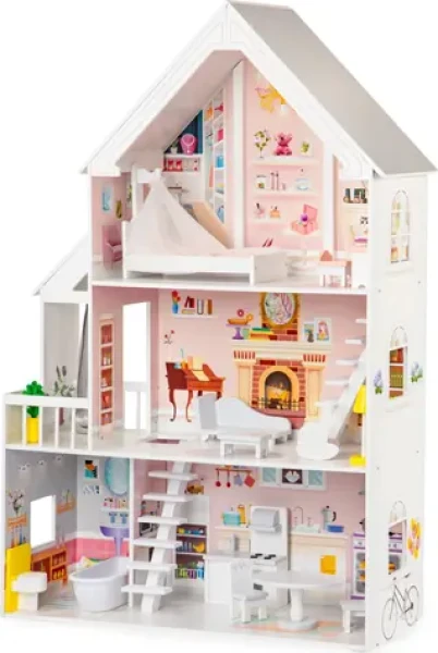 ECOTOYS Domeček pro panenky XXL Dolls Residence s vybavením
