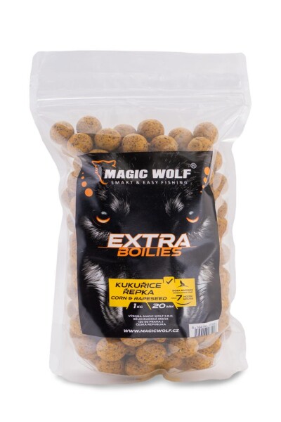 Magic Wolf Boilies Extra 1kg - Kukuřice / řepka 20mm,Magic Wolf Boilies Extra 1kg - Kukuřice / řepka 20mm