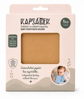 Kapsáček Držáček na dětskou kapsičku béžový / Ochranný obal na kapsičku / do myčky / teplotní odolnost 270°C (KAP-BEZ)