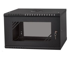 LEXI-Net 19" nástěnný rozvaděč Basic 6U 520x350, skleněné dveře, bez zad, rozložený, černý EDF_1232034