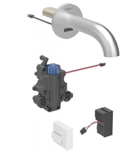 GEBERIT - Piave Termostatická elektronická umyvadlová baterie pod omítku, síťové napájení, easy to clean, kartáčovaná nerez 116.267.SN.1
