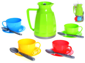 Sada nádobí na čaj plast 13ks v síťce 11x20x11cm 12m+