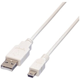 Value USB kabel USB 2.0 USB-A zástrčka, USB Mini-B zástrčka 3.00 m bílá stíněný 11.99.8730