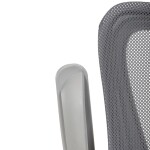 Kancelářská židle, tmavě šedá síťovina, šedý plast, kolečka na tvrdé podlahy