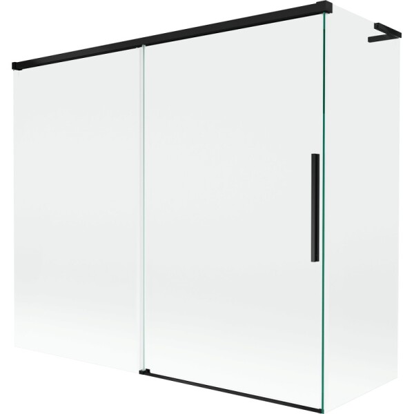 MEXEN/S - Rox L vanová zástěna 2-křídlová posuvná 180 + 90 x 150, transparent, černá 8C9L-180-090-70-00