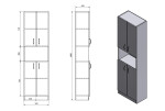AQUALINE - SIMPLEX ECO vysoká skříňka 50x180x30cm SIME520