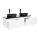 Koupelnová skříňka s krycí deskou SAT B-WAY 119x30x45 cm bílá lesk BWAY120WTKUB BWAY120WTKUB