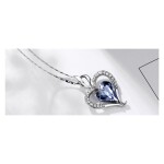 Náhrdelník Swarovski Elements True Love světle modrý - srdíčko, Světle modrá 42 cm + 5 cm (prodloužení)