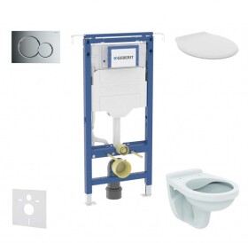 GEBERIT - Duofix Set předstěnové instalace, klozet Alpha se sedátkem, tlačítko Sigma01, lesklý chrom SANI11CD1107