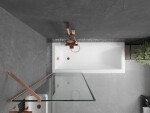 MEXEN/S - Next vanová zástěna FIX 70 x 150, černá vzor, měď kartáčovaná 895-070-000-00-70-65