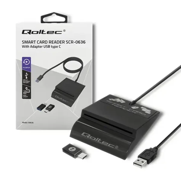 SCR-0636 / Čtečka čipových ID karet / USB-C (50636)