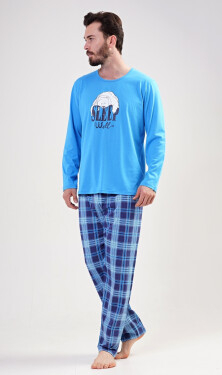 Pánské pyžamo dlouhé modrá model 17828913