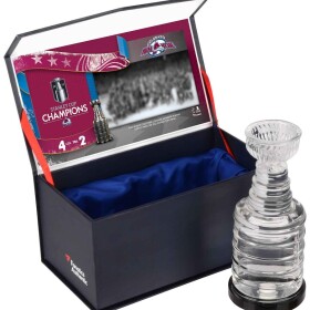 Fanatics Skleněný pohár Colorado Avalanche 2022 Stanley Cup Champions Crystal Stanley Cup Filled with Game-Used Ice From the 2022 Stanley Cup Final