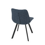 Židle jídelní, modrá látka, nohy černý kov