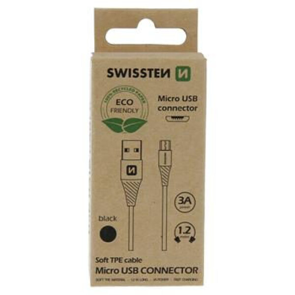 Swissten 71504301ECO USB/MICRO USB, 1,2m, černý