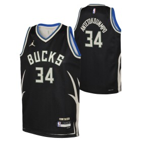 Dětský dres Milwaukee Bucks NBA Giannis Antetokounmpo #34 Jordan Swingman Černá (YOUTH)