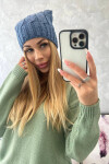 Fleecová čepice Iwona K221 denim UNI