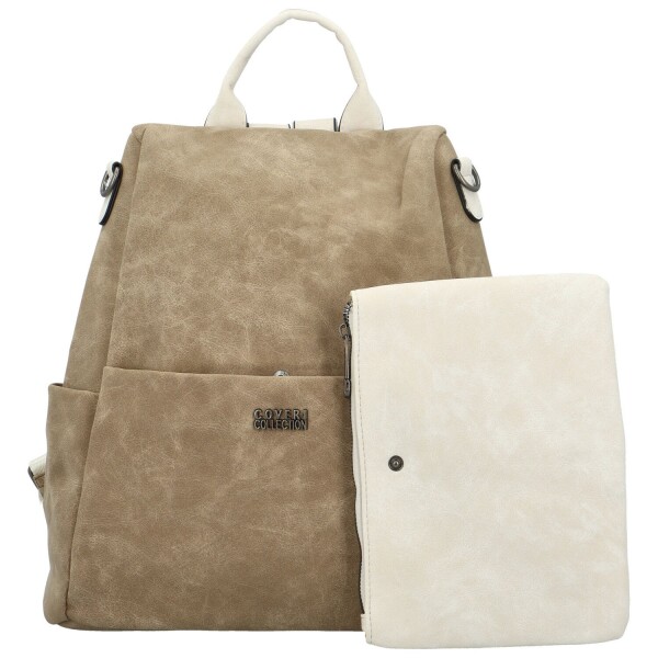 Trendy dámský koženkový kabelko-batoh Laionel new, taupe