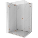 MEXEN/S - Lunar-F L sprchový kout skládací dveře levá 80 x 70, transparent, růžové zlato 836L-080-070-60-00-L