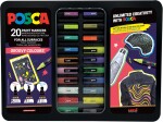 Uni-ball Uni-ball, 302422188, Posca, Groovy Colours, sada akrylových popisovačů v kovové kazetě, 20 ks