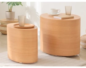 Sada oválných stolků Alvo, buk, 2 ks