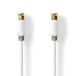 Nedis F Quick kabel F(M)-F(M) pozlacený bílá / Kabel / 75 Ohm / 90 dB / dvojité stínění / 5 m / PVC (CSBW41300WT50)