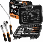 NEO TOOLS Sada nástrčných hlavic 1/4" + 3/8" / Sada nástrčných hlavic / 46 ks (10-019)