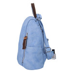 Zajímavý menší dámský koženkový batůžek Melánie, světle modrá