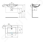 IDEAL STANDARD - i.Life B Umyvadlo nábytkové 81x51 cm, s přepadem, otvor pro baterii, bílá T460401