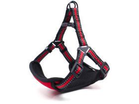 Walk postroj pro psa s vodítkem | 37 – 75 cm Barva: Červená, Obvod hrudníku: 49 - 75 cm