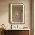 REA - Zrcadlo LED ZONE 80X60 GOLD BRUSH HOM-00209