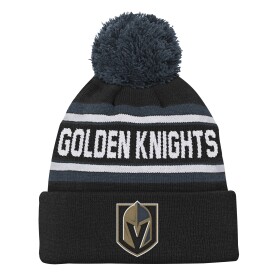 Outerstuff Dětská předškolní zimní čepice Vegas Golden Knights NHL 3rd Jersey Jacquard Cuff Pom