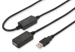 Digitus USB-A černá / Prodlužovací kabel / USB 2.0 / 20 m / aktivní (repeater) (DA-73102)