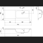 MEXEN/S - Orio koupelnová skříňka 90 cm s umyvadlem Otis pravá, 1S, 1D, šedá mat/bílá mat 91A13-09047-3-BBFF62-W18P01