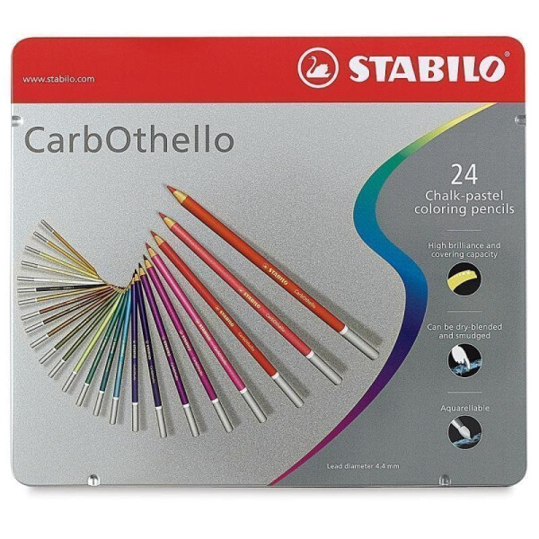 Pastely STABILO CarbOthello, sada 24 ks v kovovém pouzdru