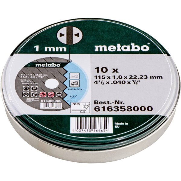 Metabo 616398000 Řezný kotouč 115 mm 1 ks Nerezová ocel