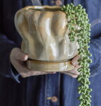 Bloomingville Béžový kameninový květináč Hollis 20 cm