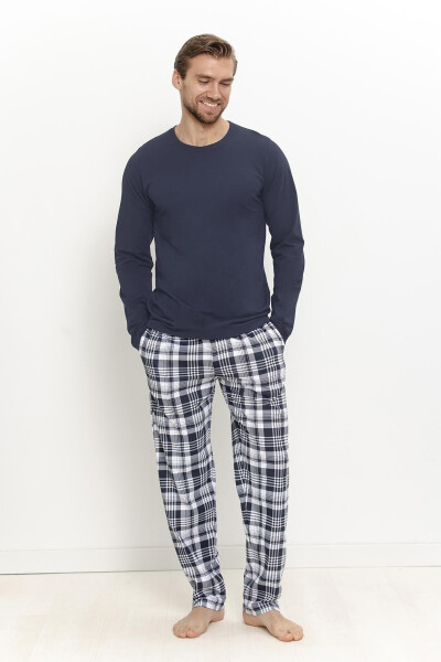 Pyžamo Taro 3664 Dante, dlouhé rukávy, velikosti M–2XL, Z26 tmavě modrá XXL