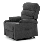 Polohovací křeslo, elektrické kabelové ovládání, šedá, látka, TV-S8348 GREY2