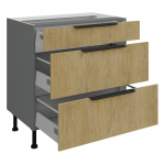 Spodní skříňka Cremona ANT 80 D 3S BB - Premium Box Barva korpusu: Antracit, Barva dvířek: Dub Cremona