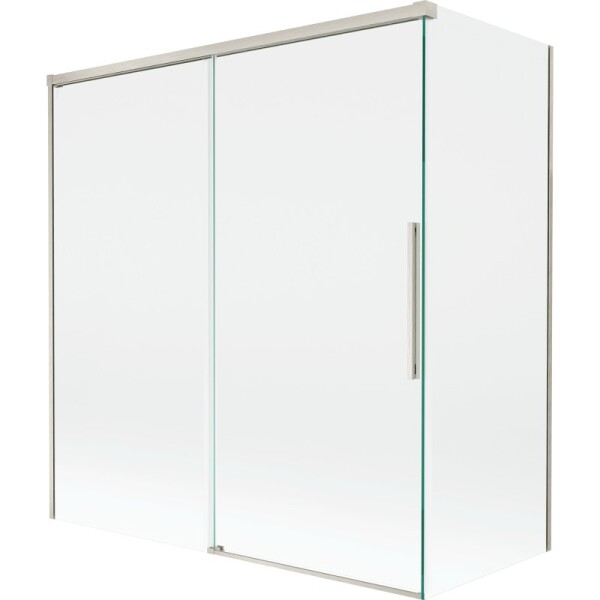 MEXEN/S - Rox vanová zástěna 2-křídlová posuvná 150 + 70 x 150, transparent, nikl kartáčovaný 8C9-150-070-97-00