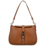 Módní dámská kožená kabelka na rameno Deimis, koňaková