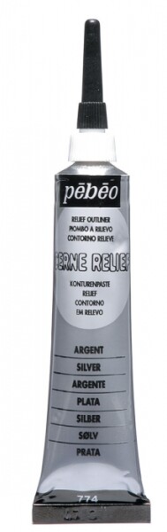 Pébéo Cerne Relief kontura 20 ml - stříbrná