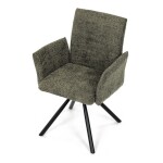 Židle jídelní, zelená látka, černý kov, otočný mechanismus 90°/90° (L/P) - funkce reset