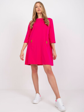 Dámské šaty RV SK 6274.36P Fuchsiová - FPrice tmavě růžová S/M