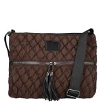 Dámská prošívaná crossbody kabelka s třásněmi Yana, tmavě hnědá