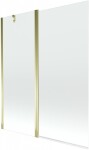 MEXEN - Flip vanová zástěna 1-křídlo 140x150 cm, transparent, zlato 894-140-101-50-00