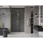 MEXEN/S - Velar L Duo posuvné sprchové dveře 150, transparent, zlatá kartáčovaná 871-150-003-02-55