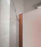 Erga Paris, stabilizační vzpěra pro sprchové zástěny o tloušťce skla 8mm, délka max. 100% 150cm, růžové zlato matná, ERG-V02-PARIS-BAR-RG